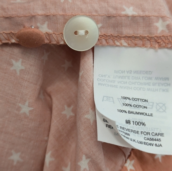 Madewell Peach/Coral Cotton Wrap Top Star Design sz XXS Preppy 4th Of July - Picture 7 of 13